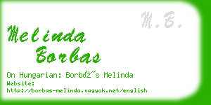 melinda borbas business card